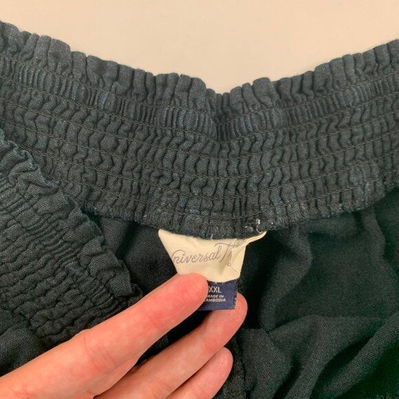 Universal Thread Black Linen Blend Smocked Waist Pull On Shorts XXL - Picture 3 of 5